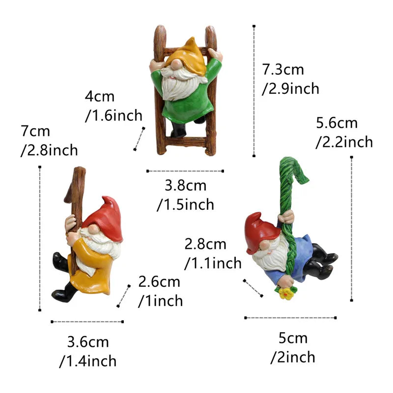 3PCS Climbing Garden Gnome Set for Trees & Flower Pots - candletown.net