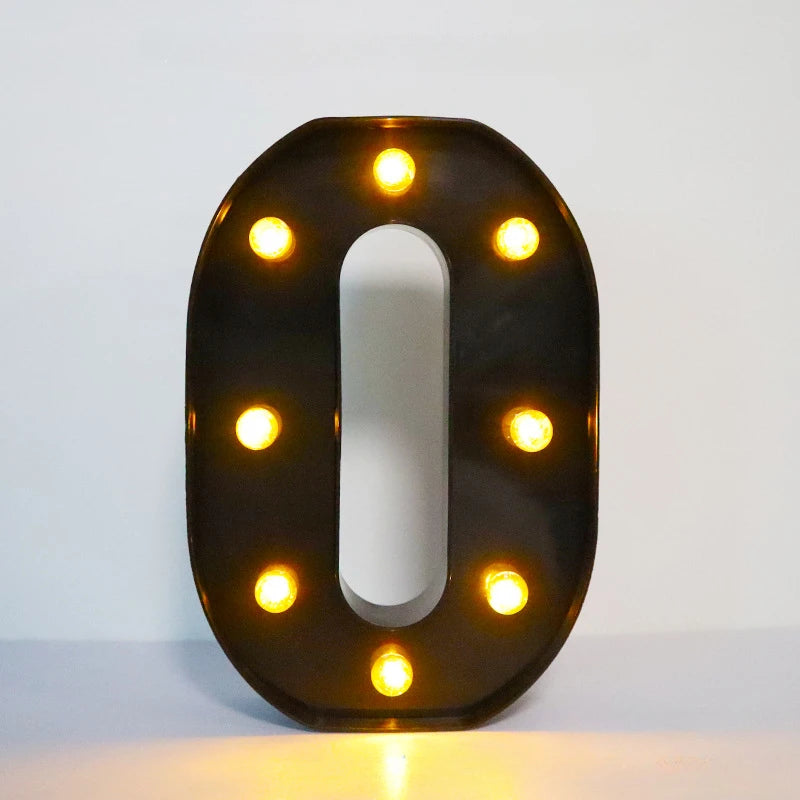 22cm LED Alphabet and Number Lights – Black Letter Decor - candletown.net