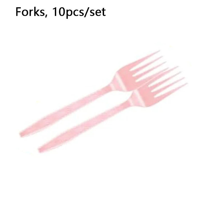 Light Pink Disposable Tableware Set