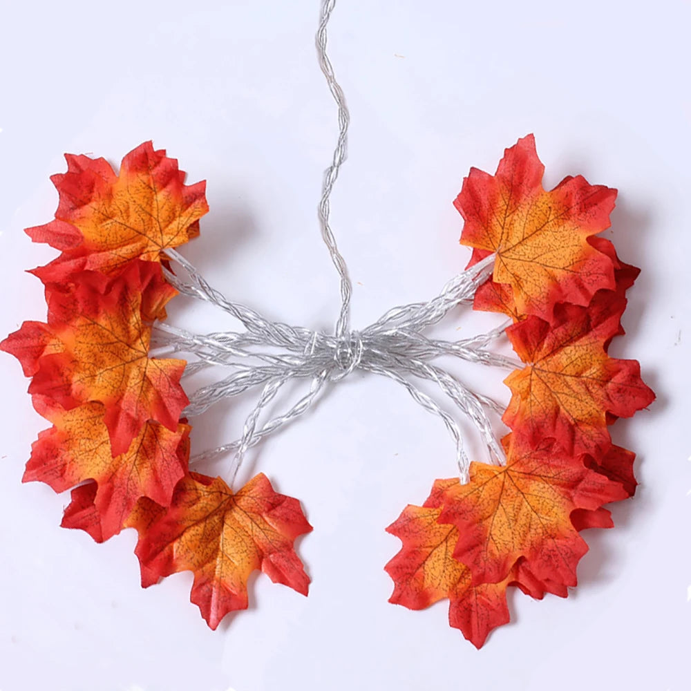 Halloween Maple Leaf LED String Lights – 2/3/6 m Autumn Garland