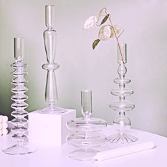 Modern Glass Candle Holder – Nordic Clear Design