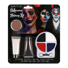 Halloween Makeup Kit – 4 Colors, Fake Blood & Scar Wax