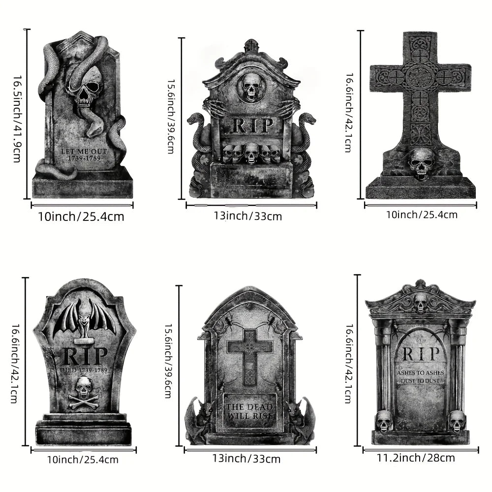 Halloween Outdoor Graveyard Tombstones – Realistic Skeleton Yard Decorations
