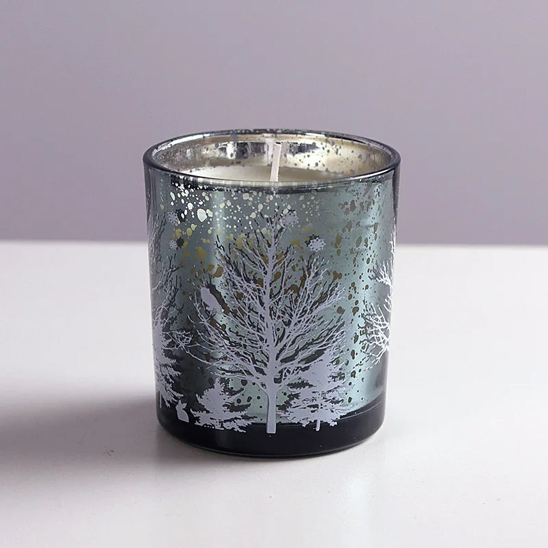 Metallic Twig Tree Glass Candle Holder