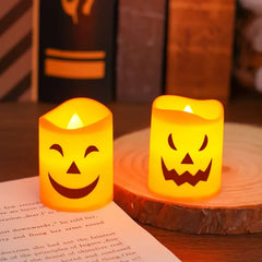 6 kpl LED-kurpitsakynttilöitä – Turvallinen Halloween-valo