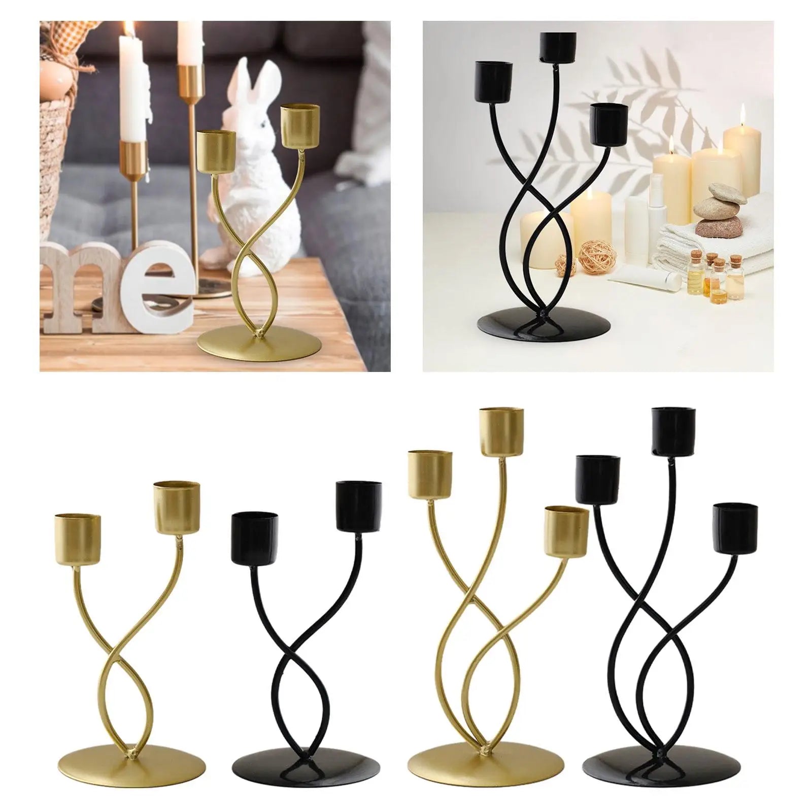 Elegant Metal Candle Holder – Vintage Iron Candelabra