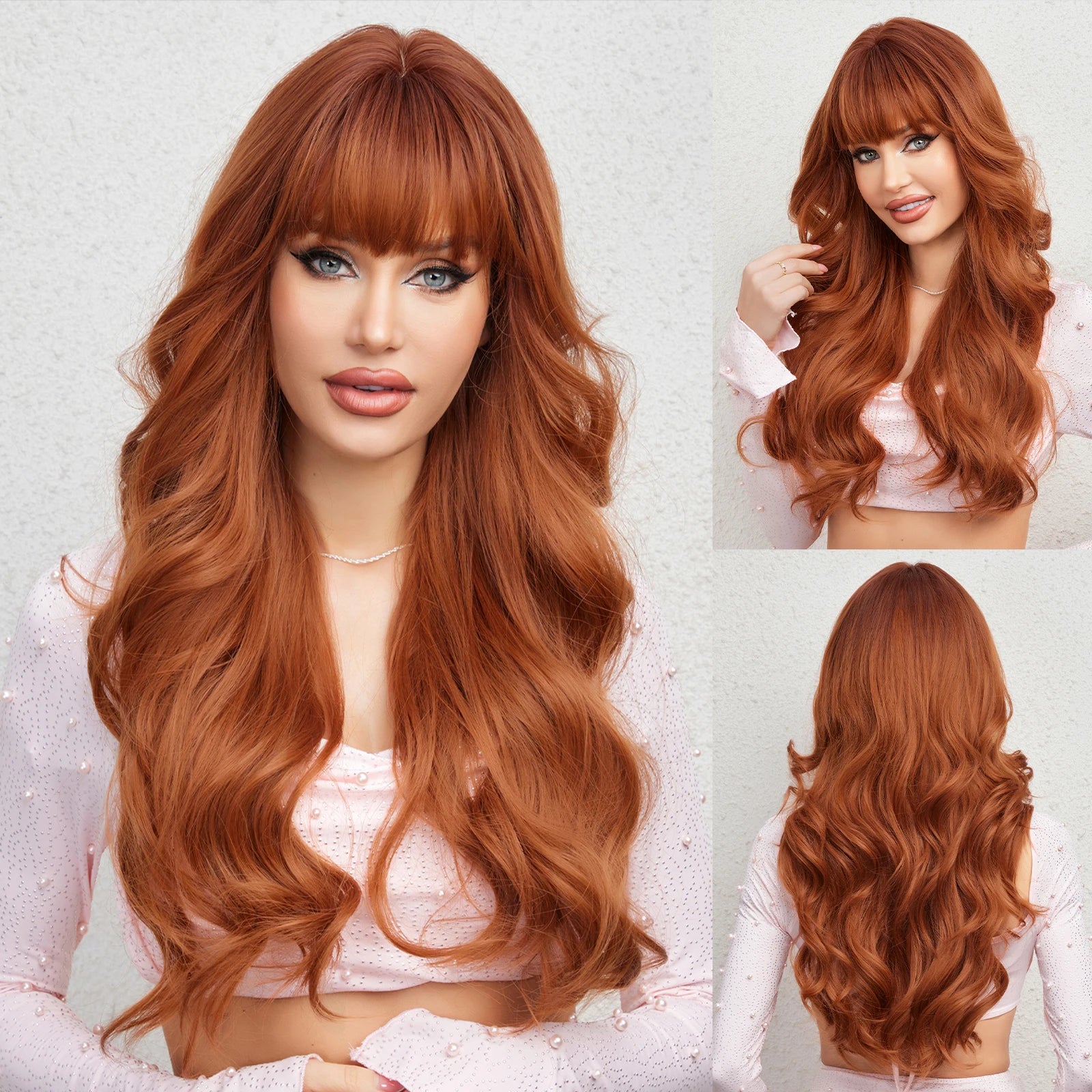 Curly Wig with Bangs – Heat-Resistant Cosplay & Party Wig
