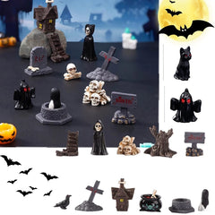 Mini Halloween Figurines – Resin Ghosts, Skulls & Tombstones for Spooky Decor