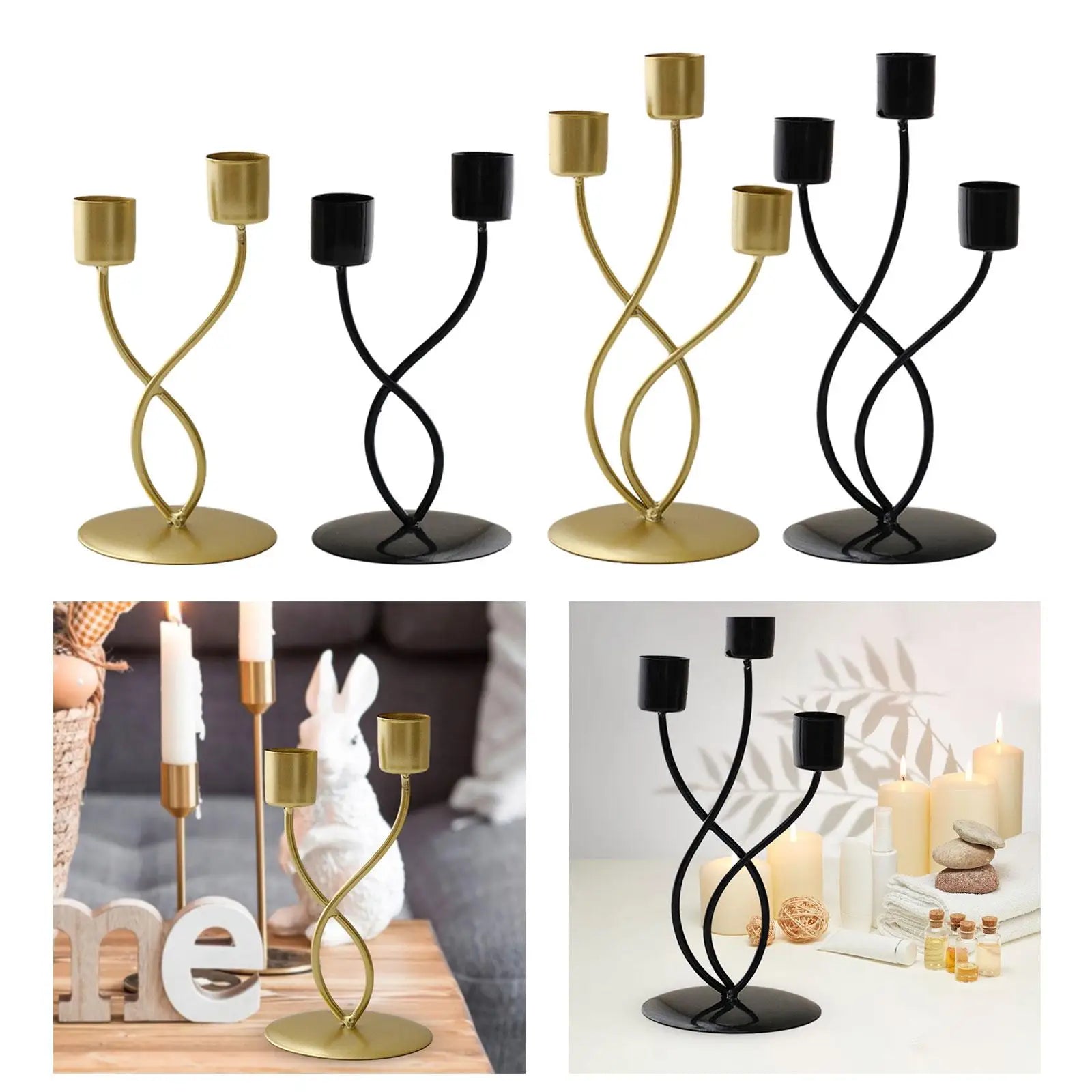 Elegant Metal Candle Holder – Vintage Iron Candelabra
