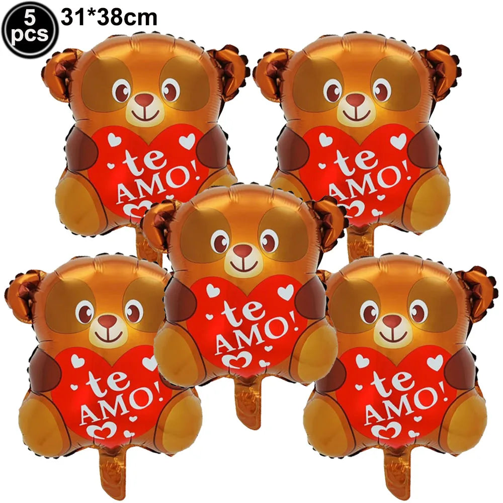 Heart Shaped Foil Balloons – 18 Inch (5 pcs) - candletown.net