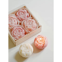 Rose Flower Shaped Soy Wax Candles – Set of 4