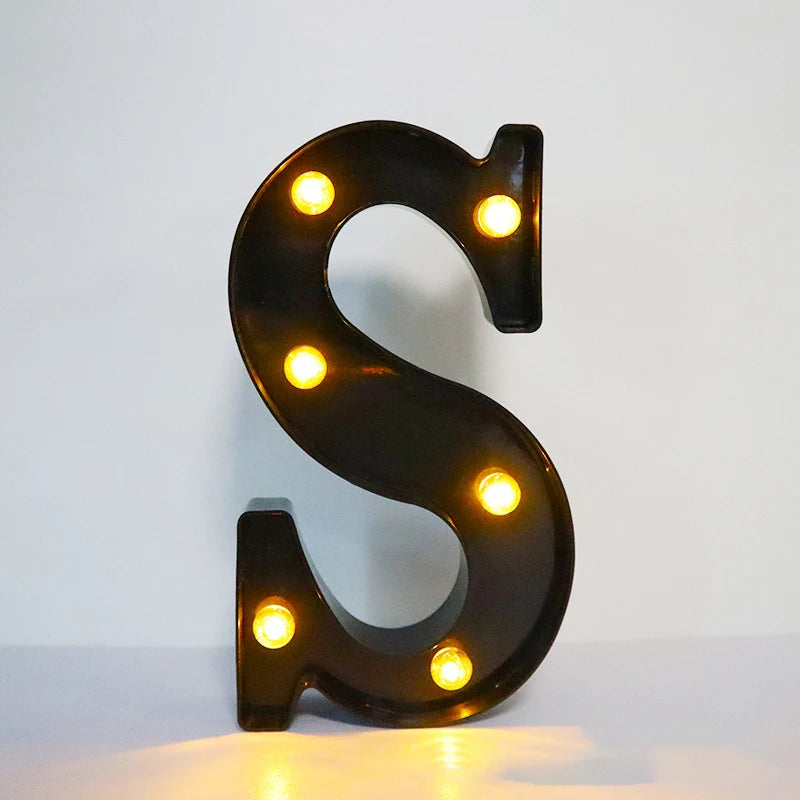 22cm LED Alphabet and Number Lights – Black Letter Decor - candletown.net