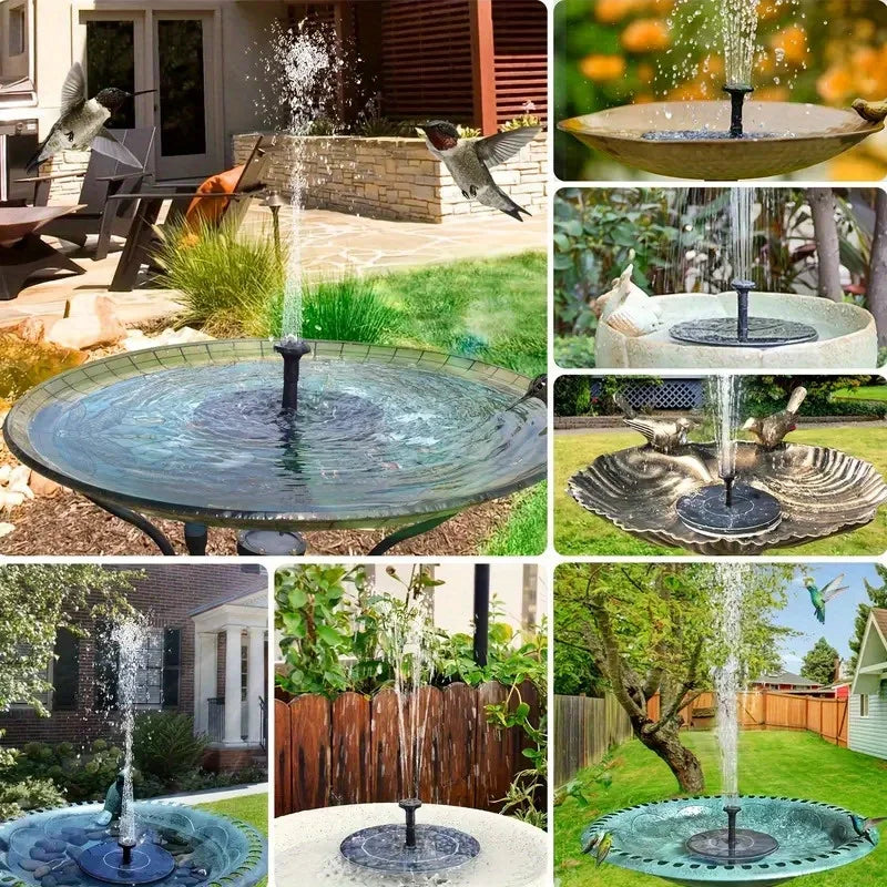 Solar Fountain with 6 Nozzles – Floating Pump for Garden & Yard - candletown.net