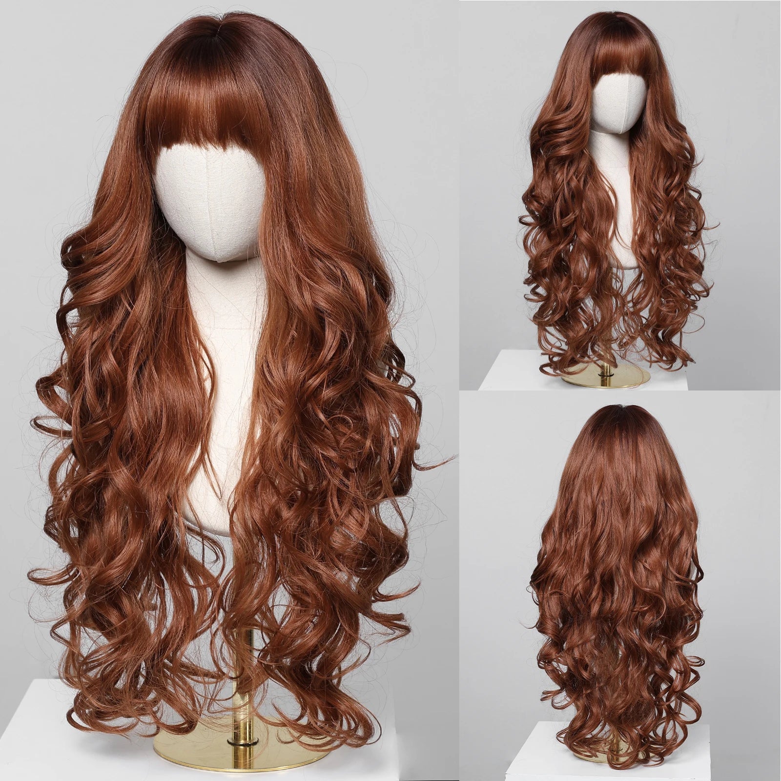 Curly Wig with Bangs – Heat-Resistant Cosplay & Party Wig