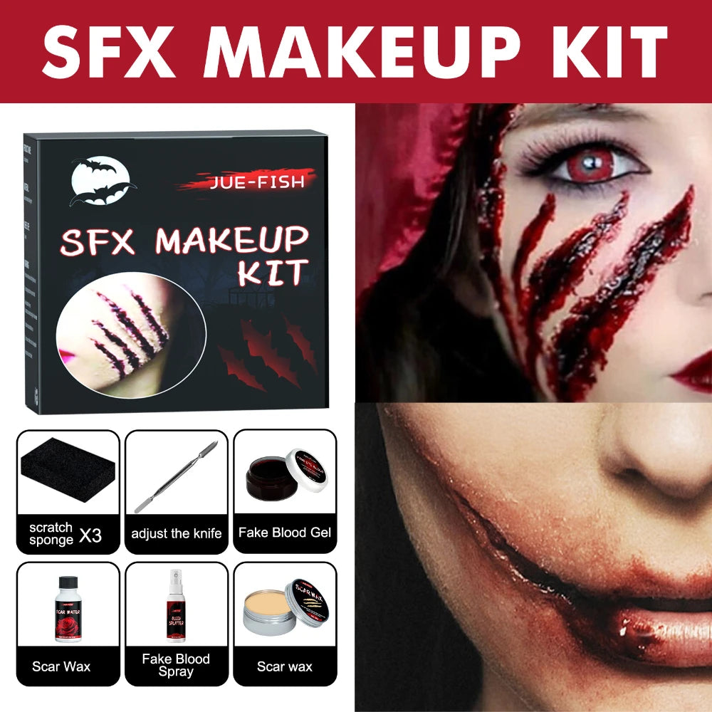 Black & White Halloween Face Paint Set