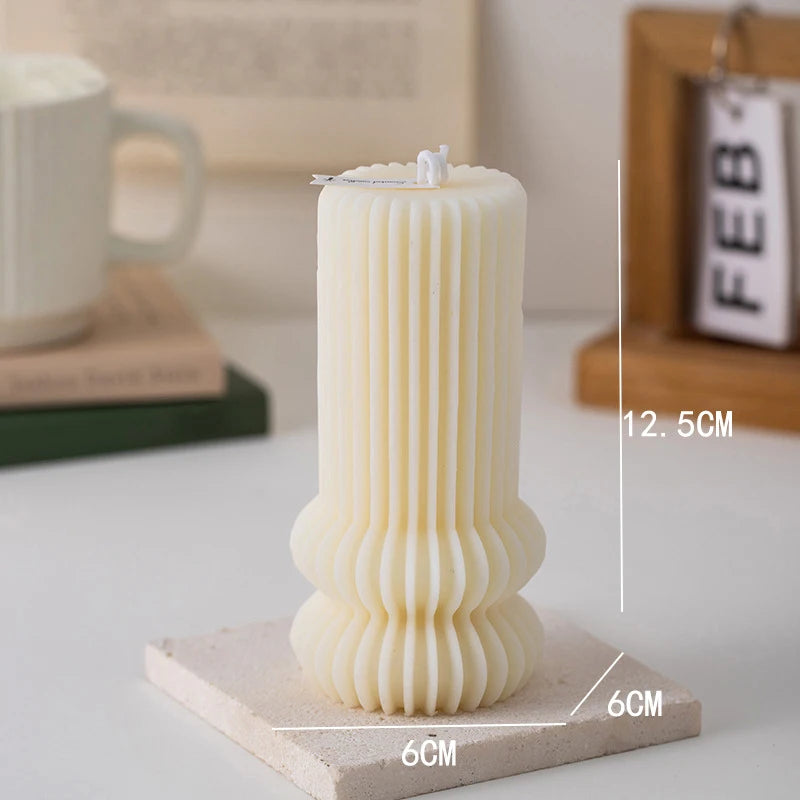 Geometric Pillar Candle – Sculpted Table Candle