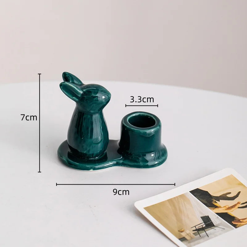 Creative Ceramic Bunny Candle Holder – A Delightful Accent for Your Home - candletown.net