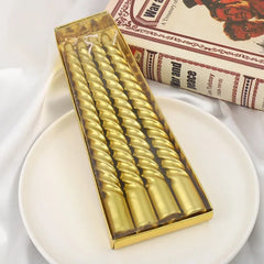 4pcs Set - Spiral Shaped Wax Candles