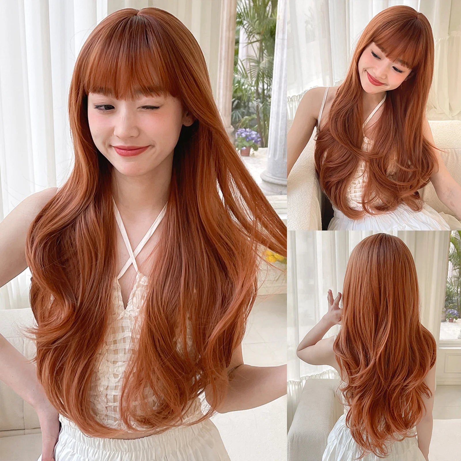 Curly Wig with Bangs – Heat-Resistant Cosplay & Party Wig