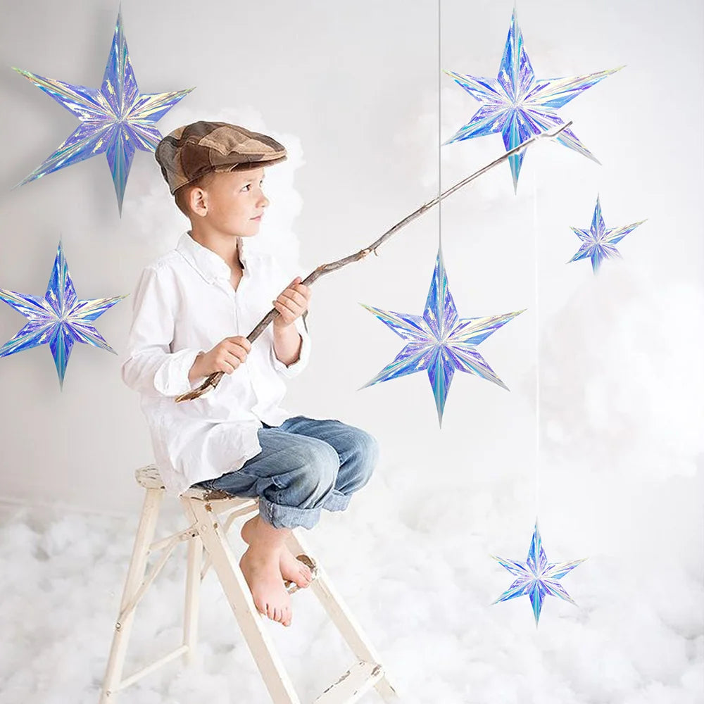 Iridescent 3D Christmas Ornament – Star, Ball, Garland or Snowflake