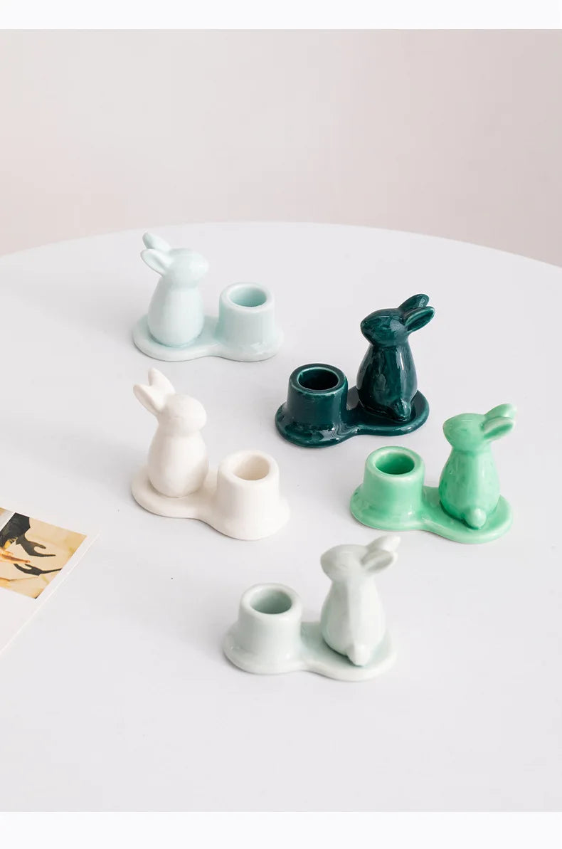 Creative Ceramic Bunny Candle Holder – A Delightful Accent for Your Home - candletown.net
