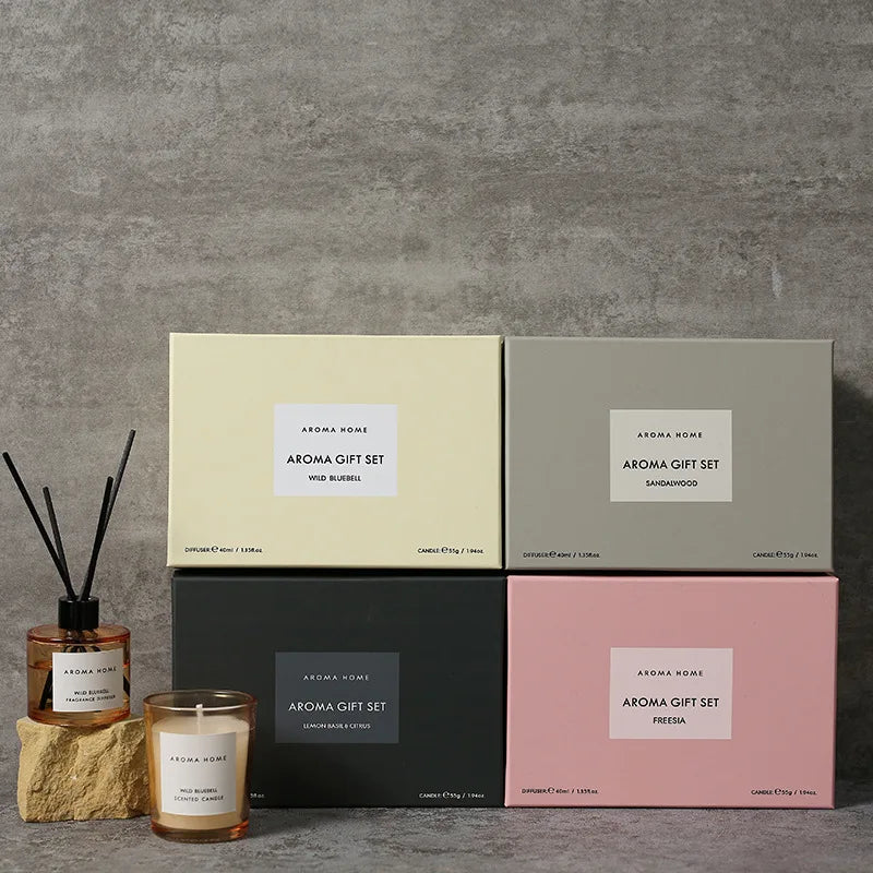 Aromatherapy Candle & Essential Oil Diffuser Gift Set