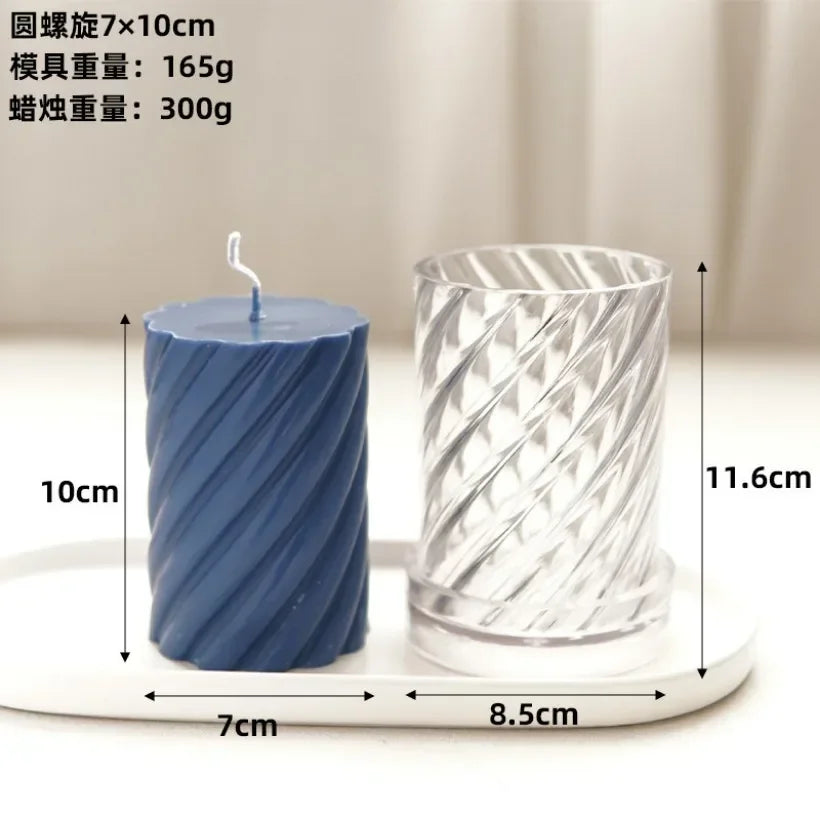 3D Threaded Cylindrical Candle Mold
