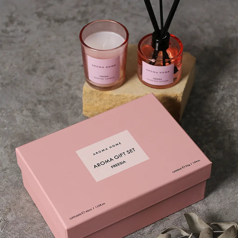 Aromatherapy Candle & Essential Oil Diffuser Gift Set