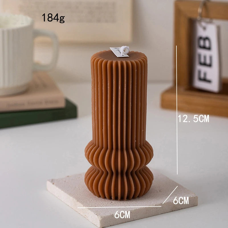 Geometric Pillar Candle – Sculpted Table Candle