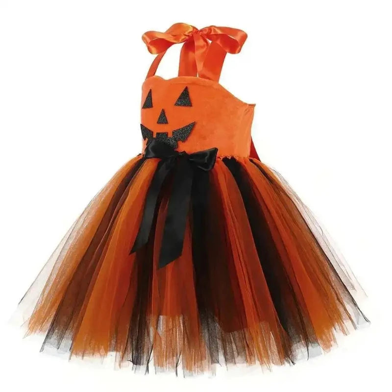 Tyttöjen Kurpitsanoita-asu – Halloween Tutu-mekko