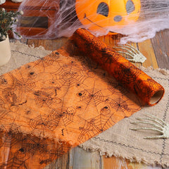 Halloween Pitsi Pöytäliina – Lepakko, Hämähäkinseitti & Pääkallokuviot