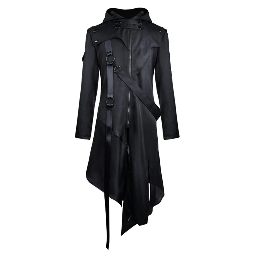 Men’s Gothic Hooded Halloween Cosplay Jacket - candletown.net