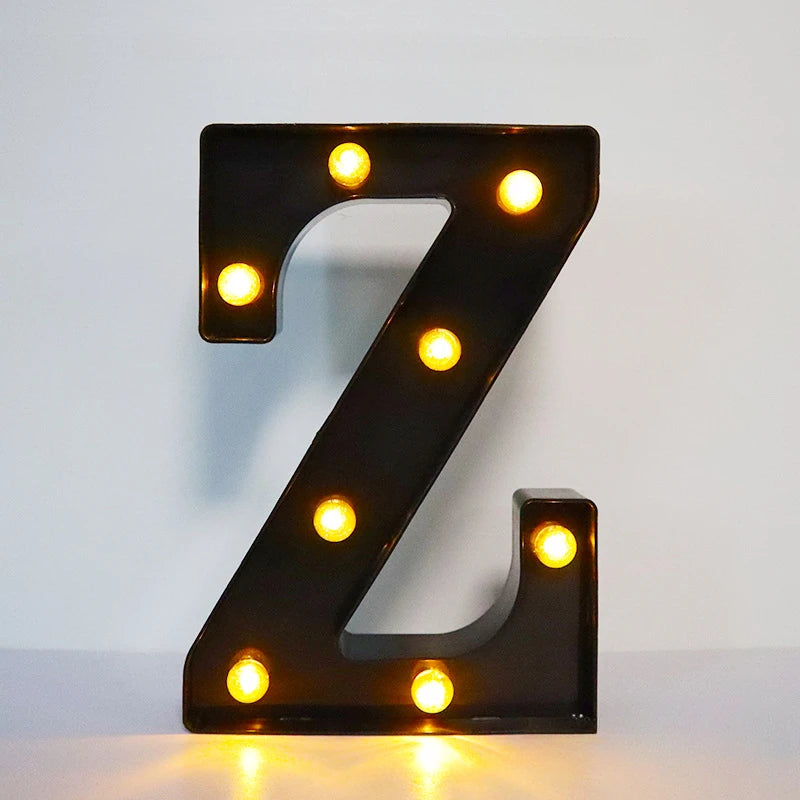 22cm LED Alphabet and Number Lights – Black Letter Decor - candletown.net