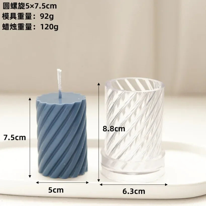 3D Threaded Cylindrical Candle Mold