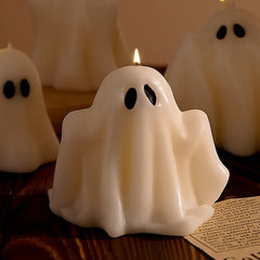 Halloween Haamutuoksukynttilä – Valkoinen 3D-Haamukynttilä