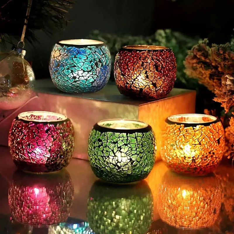 Glass Mosaic Candle Holder