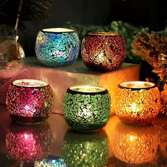 Glass Mosaic Candle Holder