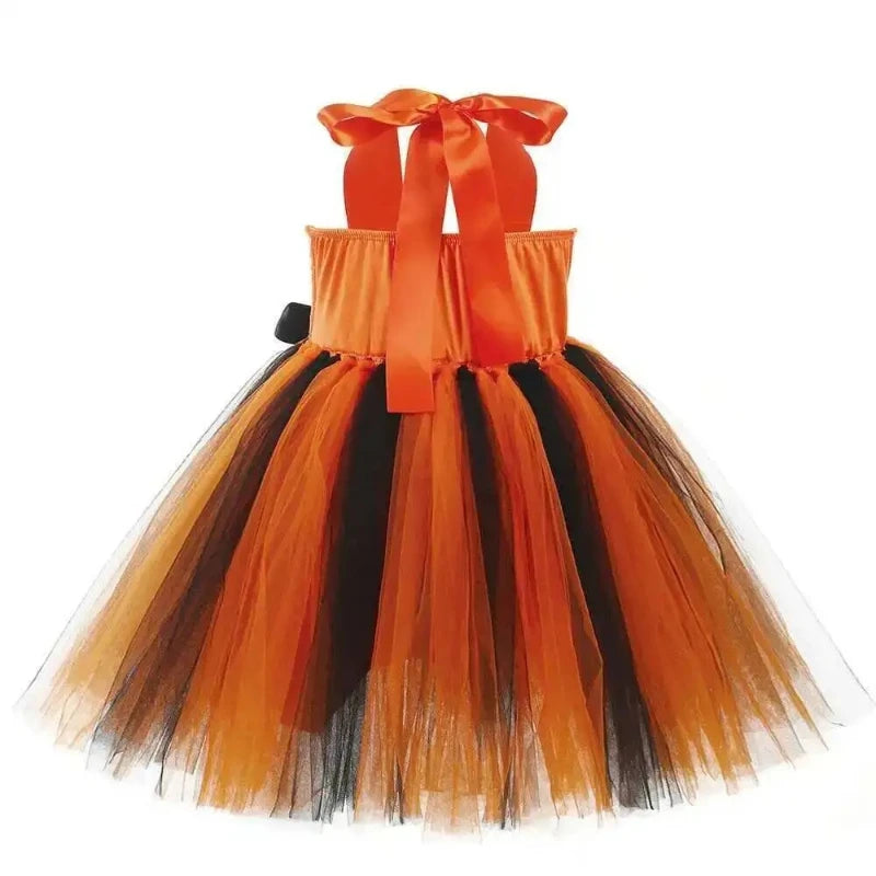 Tyttöjen Kurpitsanoita-asu – Halloween Tutu-mekko