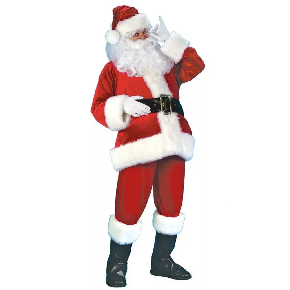 Deluxe Santa Claus Costume for Men – Classic Red Christmas Cosplay Set