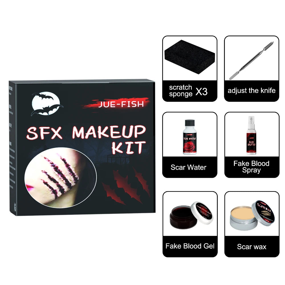 Black & White Halloween Face Paint Set