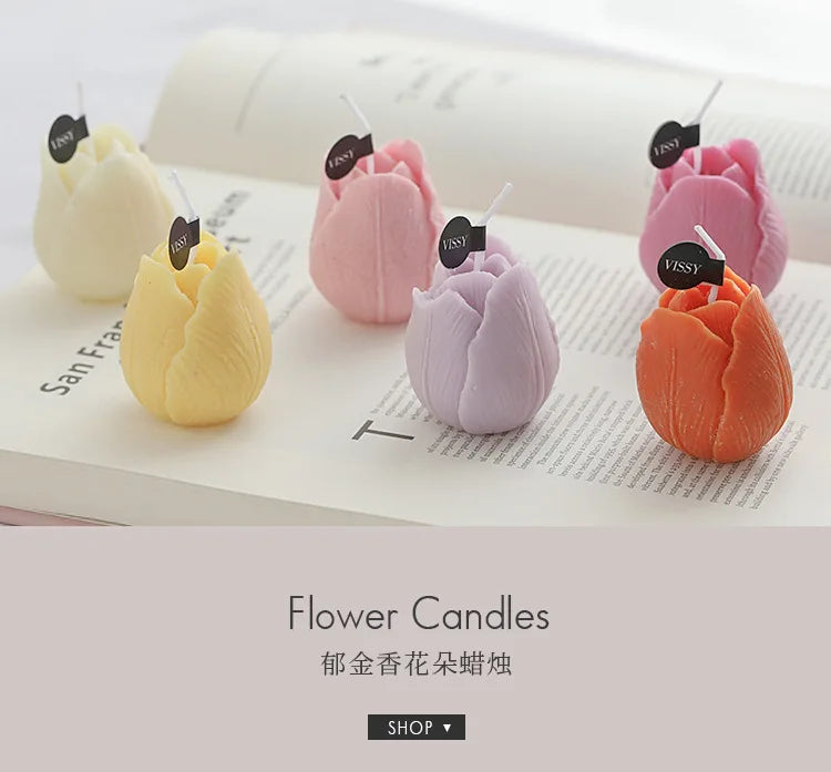 Tulip Scented Candles – Handmade Decorative Flower Candles - candletown.net