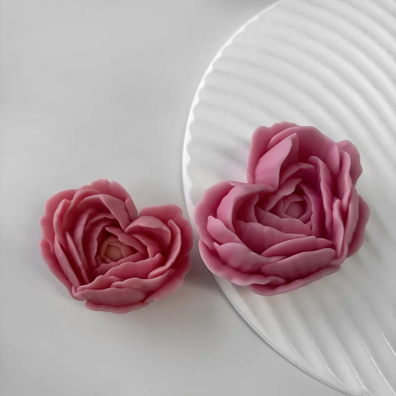 Heart Rose Silicone Mold for DIY Candle Making