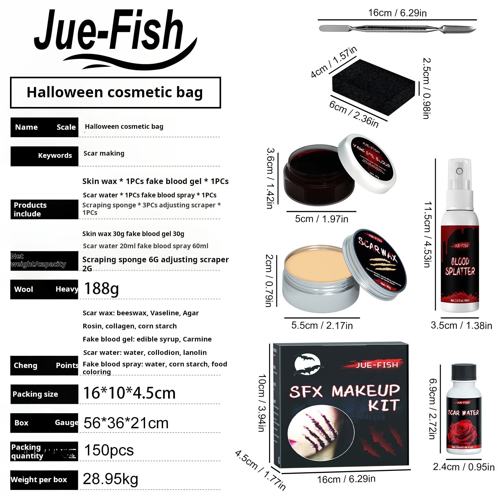 Black & White Halloween Face Paint Set