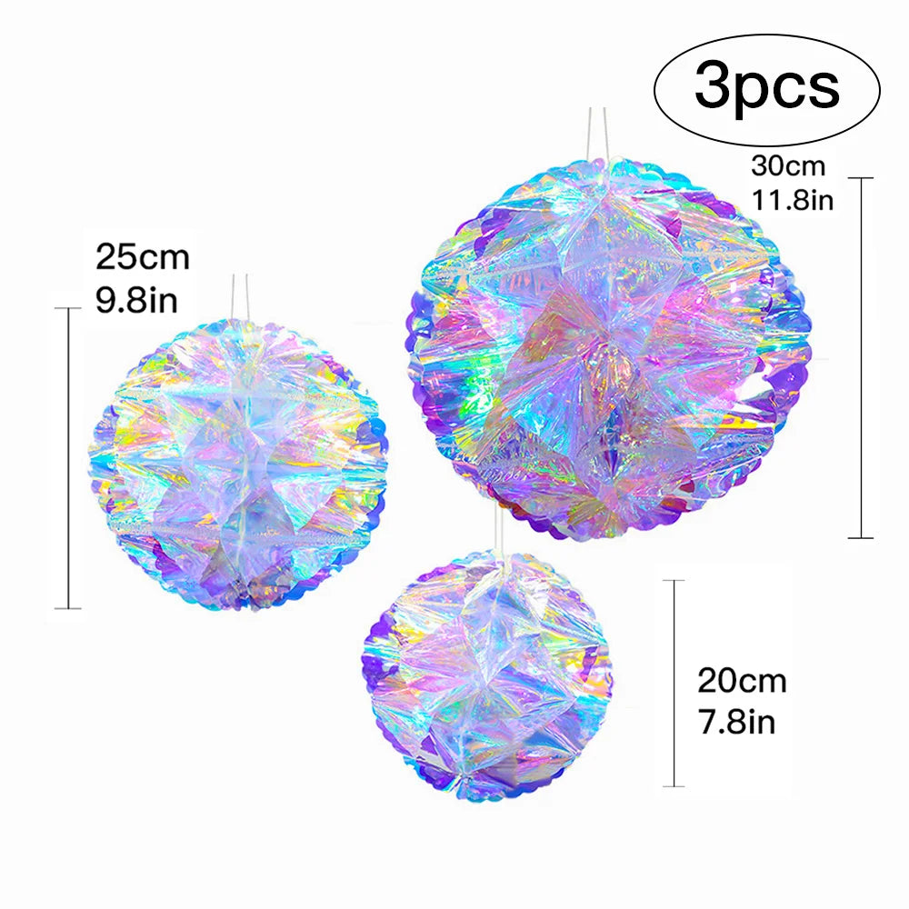 Iridescent 3D Christmas Ornament – Star, Ball, Garland or Snowflake