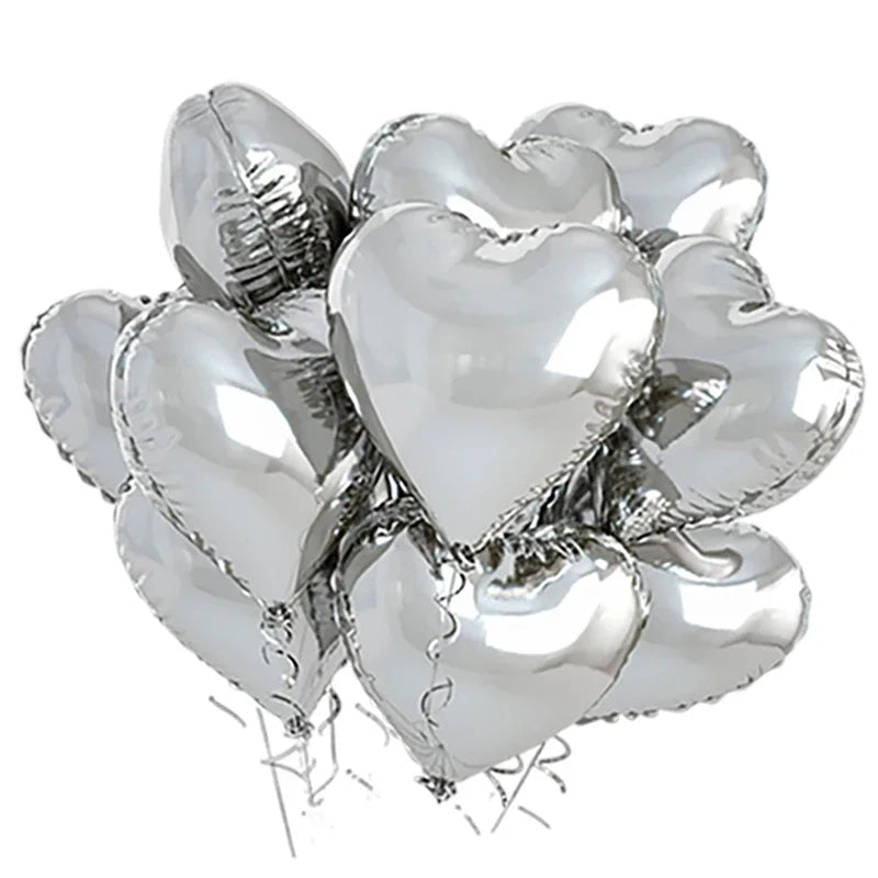 60-5PCS Red Heart Foil Balloons Inflatable Helium Balloon DIY Birthday Party Ornaments For Valentine's Day Wedding Party Gifts - candletown.net