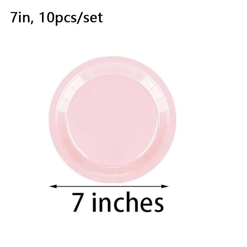Light Pink Disposable Tableware Set