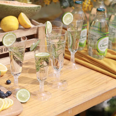 Disposable Champagne Glasses with Gold Rim