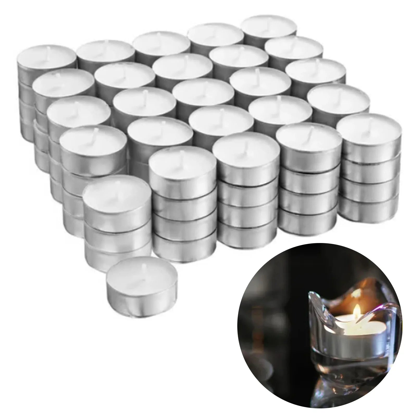 100 Pack Unscented Tea Light Candles