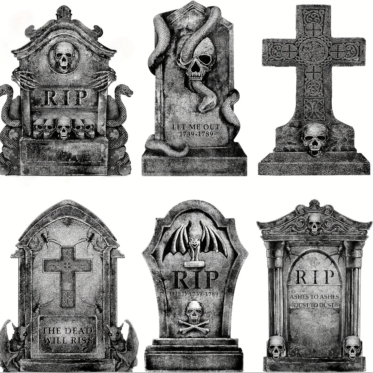 Halloween Outdoor Graveyard Tombstones – Realistic Skeleton Yard Decorations