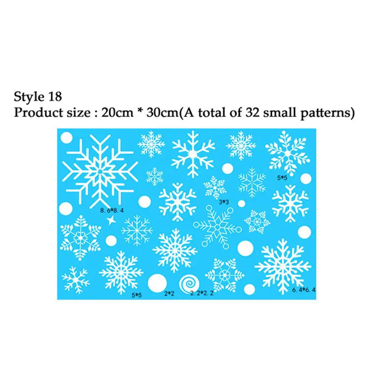 38-Piece Snowflake Window Clings – Reusable Electrostatic Christmas Stickers